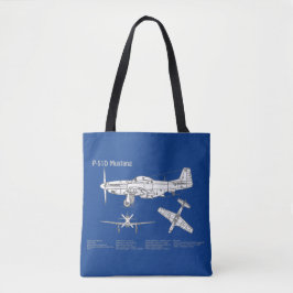 Bolso De Tela P-51D Mustang - Plano aéreo ABD