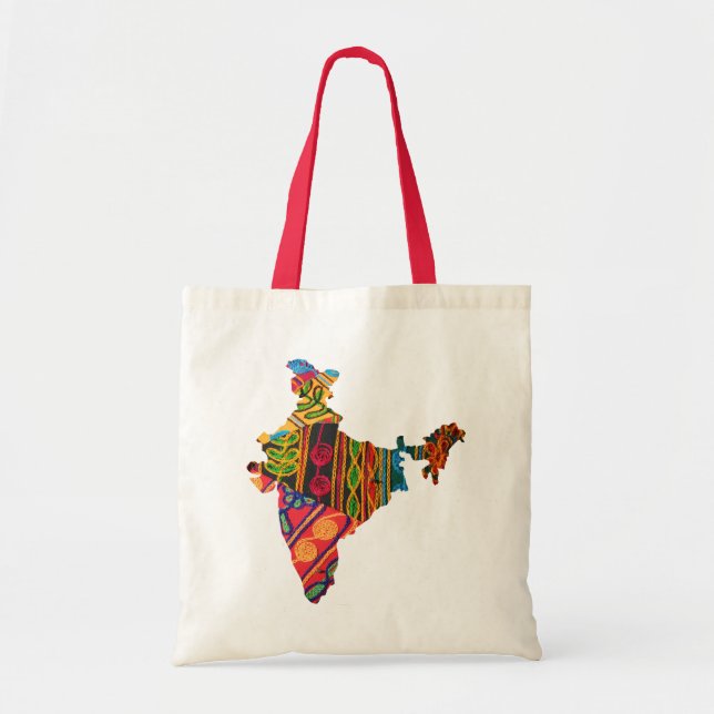 Bolso De Tela P.M. del bordado de la India (Frente)