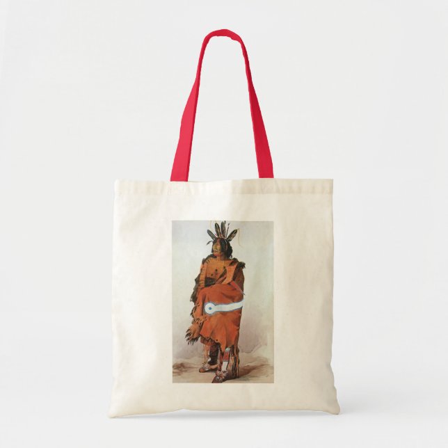 Bolso De Tela Pachtuwa-Chta, retrato de guerrero arikara de Bodm (Frente)