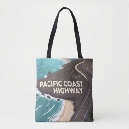 Bolso De Tela Pacific Coast Highway Retro Travel Art