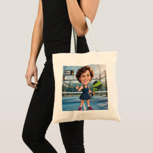 Bolso De Tela Paddle de caricatura azul de cabeza personalizada 