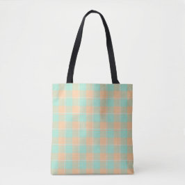 Bolso De Tela Padua Green and Corvette Peach Plaid