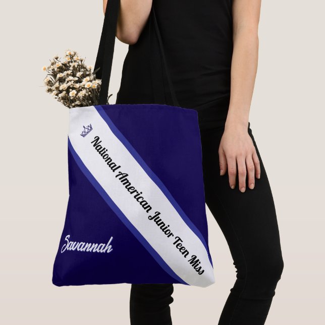 Bolso De Tela Pageant Essentials Custom Crown and Sash Tote (Detalle)