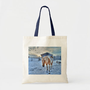 Bolso De Tela Paint Palomino Caballo y granero para los amantes