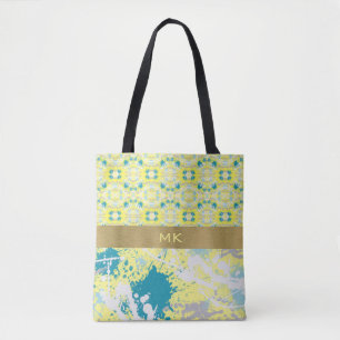 Bolso De Tela Paint Splash y blues helados