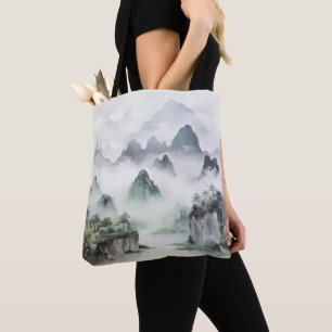 Bolso De Tela Paintaje paisajístico asiático