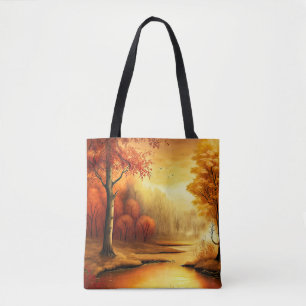 Bolso De Tela Paintaje paisajístico de otoño-87546