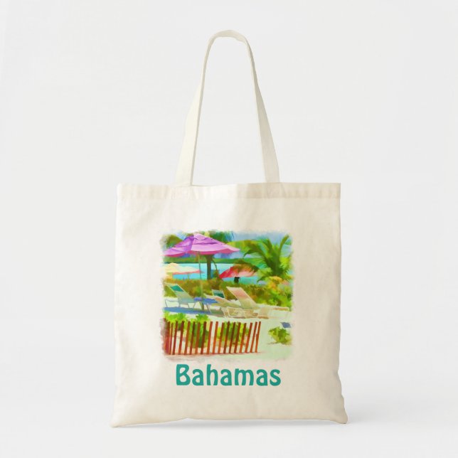 Bolso De Tela Paintería tropical de las Islas Bahama (Frente)