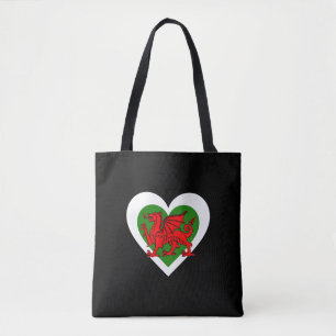 Bolso De Tela País de Gales/el corazón Galés bandera-inspiró