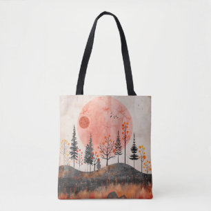 Bolso De Tela Paisaje abstracto de Boho (13)