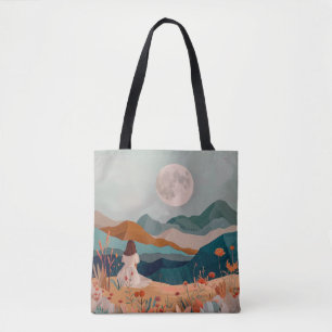 Bolso De Tela Paisaje abstracto de Boho (21)