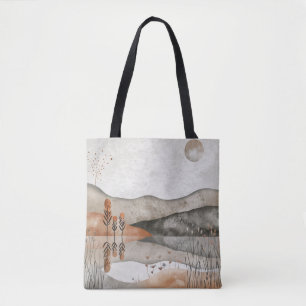Bolso De Tela Paisaje abstracto de Boho (3)
