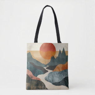 Bolso De Tela Paisaje abstracto de Boho (5)