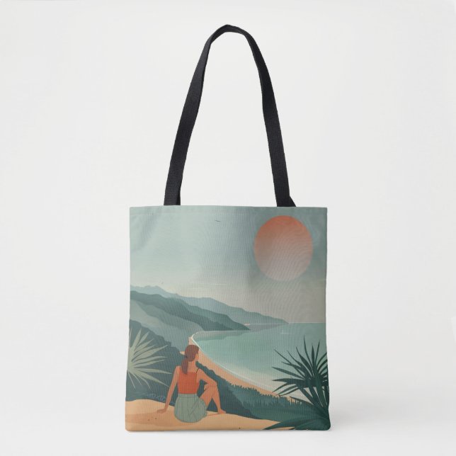 Bolso De Tela Paisaje abstracto de Boho (9) (Anverso)