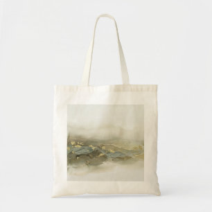 Bolso De Tela Paisaje abstracto impasto verde salvia hoja de oro
