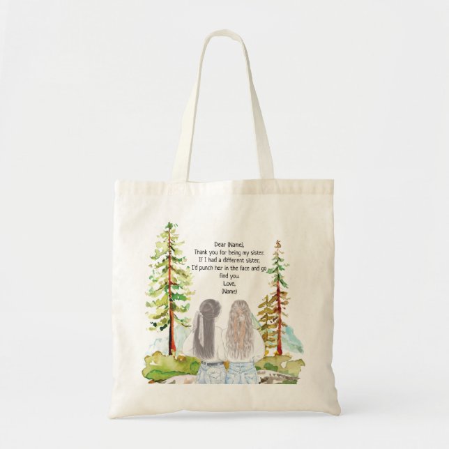 Bolso De Tela Paisaje acuático con mensaje de Personalizado de 2 (Frente)