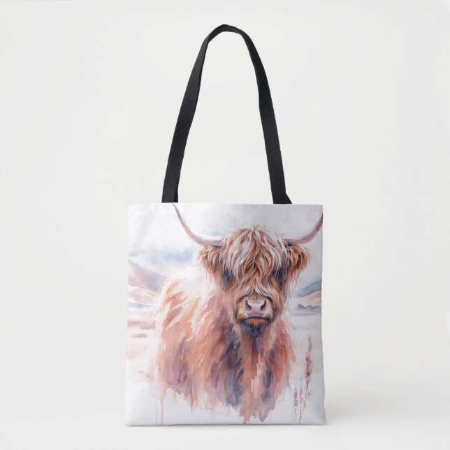 Bolso De Tela Paisaje acuático de las vacas de montaña (Anverso)