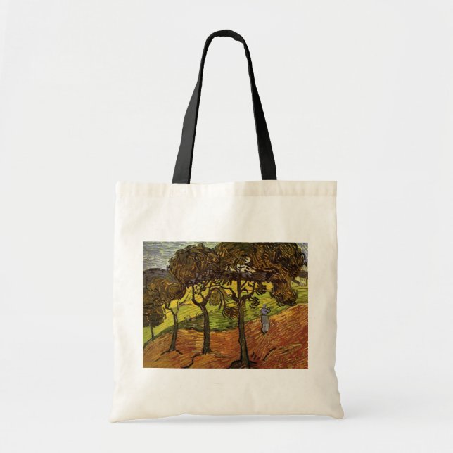 Bolso De Tela Paisaje, árboles y figuras de Vincent van Gogh (Frente)