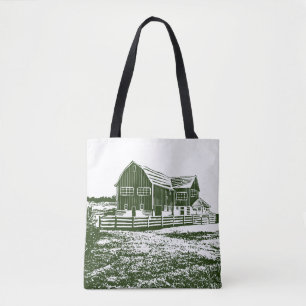 Bolso De Tela Paisaje campestre estilo madera casa de campo