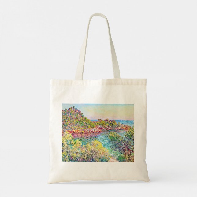 Bolso De Tela Paisaje cerca de Monte Carlo (por Claude Monet) (Reverso)