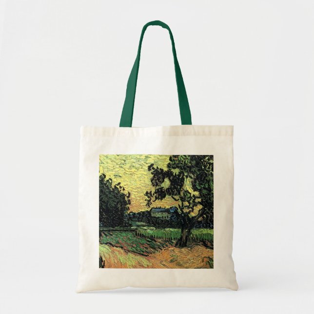 Bolso De Tela Paisaje con castillo de Auvers por Vincent van Gog (Frente)