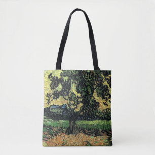 Bolso De Tela Paisaje con Chateau de Auvers por Vincent van Gogh
