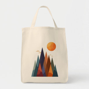 Bolso De Tela Paisaje con montañas y sol