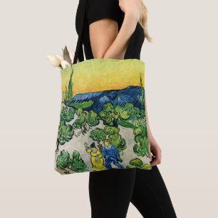 Bolso De Tela Paisaje con pareja caminando de Vincent van Gogh
