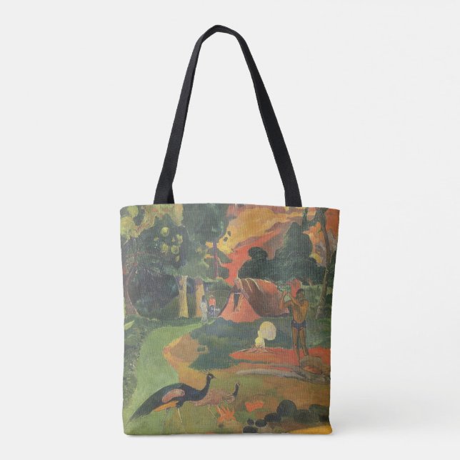 Bolso De Tela Paisaje con pavos reales de Paul Gauguin (Reverso)