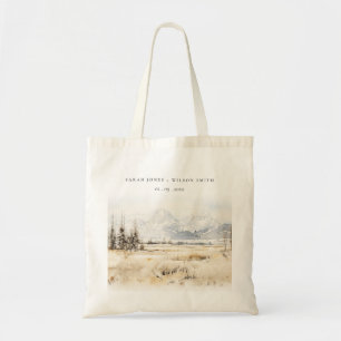 Bolso De Tela Paisaje de acuarela de boda en Jackson Hole Wyomin