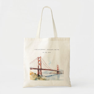 Bolso De Tela Paisaje de boda del puente Golden Gate de San Fran