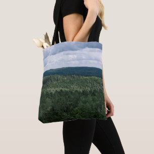Bolso De Tela Paisaje de bosque verde nublado foto aérea