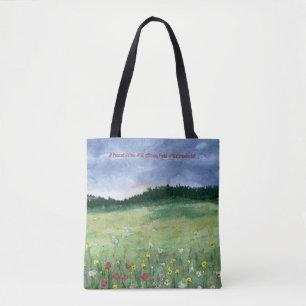 Bolso De Tela Paisaje de Campo de Flores