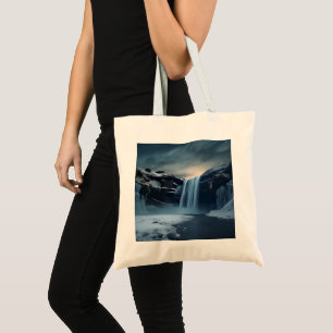 Bolso De Tela paisaje de cascada en Islandia