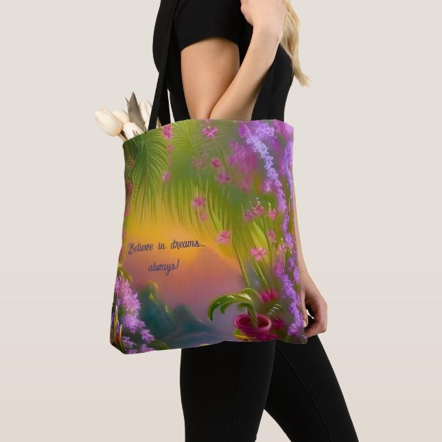 Bolso De Tela Paisaje de fantasía, trópico y soñador - (Detalle)