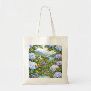 Bolso De Tela Paisaje de la Isla de Hortensias de las Azores