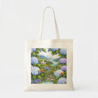 Bolso De Tela Paisaje de la Isla de Hortensias de las Azores