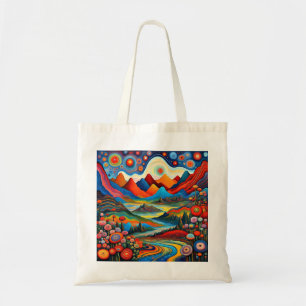 Bolso De Tela Paisaje de montaña psicodélico 5