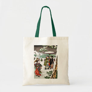 Bolso De Tela Paisaje de nieve japonés