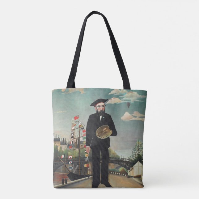 Bolso De Tela Paisaje De Retrato Mío 1890, Henri Rousseau (Reverso)