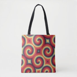 Bolso De Tela Paisaje De Sueño De Swirl Retro