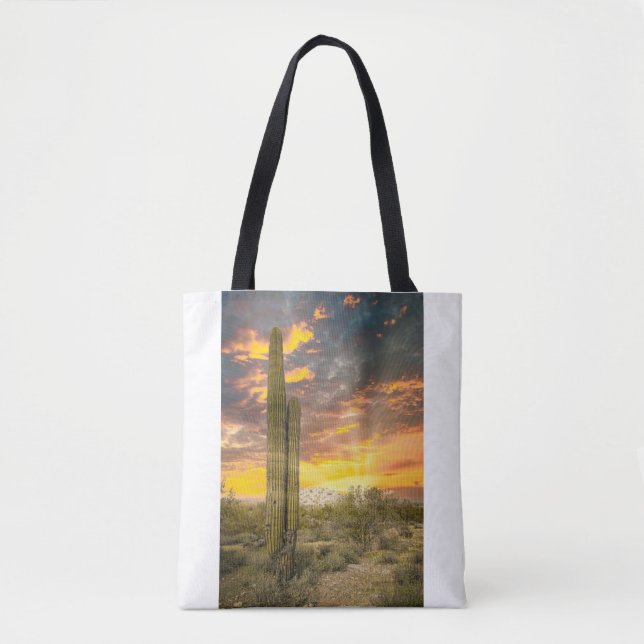 Bolso De Tela Paisaje del desierto de Arizona 2706-Sunset (Anverso)