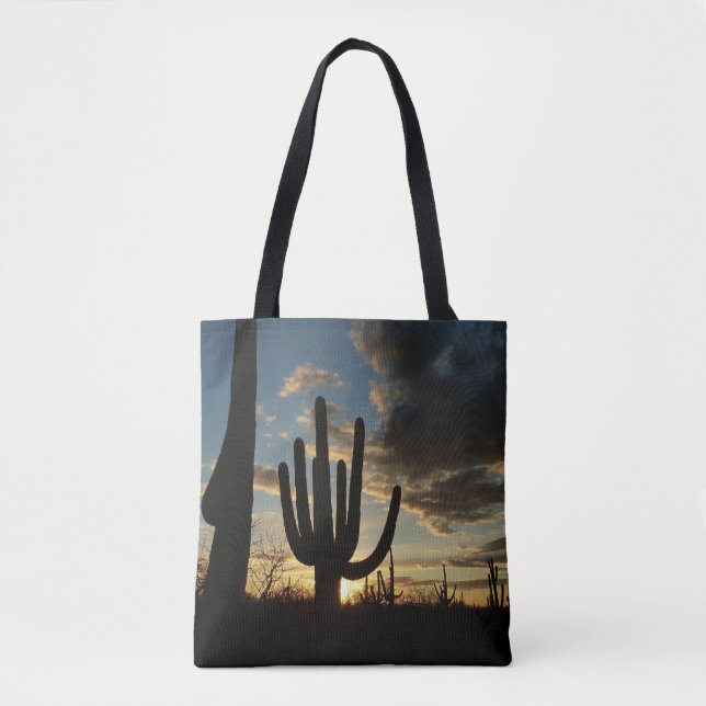 Bolso De Tela Paisaje del desierto de Saguaro Sunset II Arizona (Anverso)