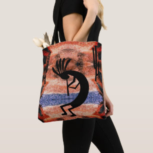 Bolso De Tela Paisaje del desierto del suroeste de Kokopelli
