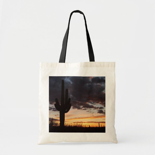 Bolso De Tela Paisaje del desierto Saguaro Sunset III Arizona (Frente)