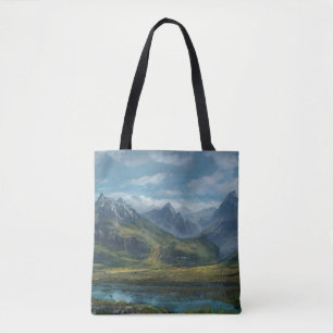 Bolso De Tela Paisaje del río de las montañas