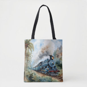 Bolso De Tela Paisaje escénico de un tren victoriano