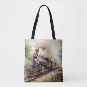 Bolso De Tela Paisaje escénico de un tren victoriano
