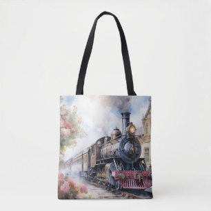 Bolso De Tela Paisaje escénico de un tren victoriano