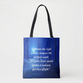Bolso De Tela Paisaje estético forestal Motivación azul oscuro